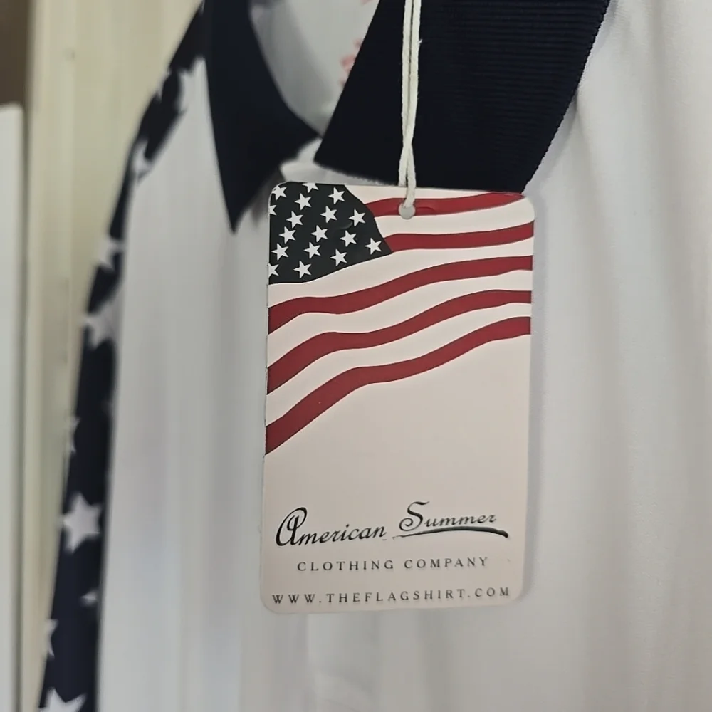 Mens Stars and Stripes Short Sleeve Polo Shirt Size 3XL NWT - Picture 4 of 7